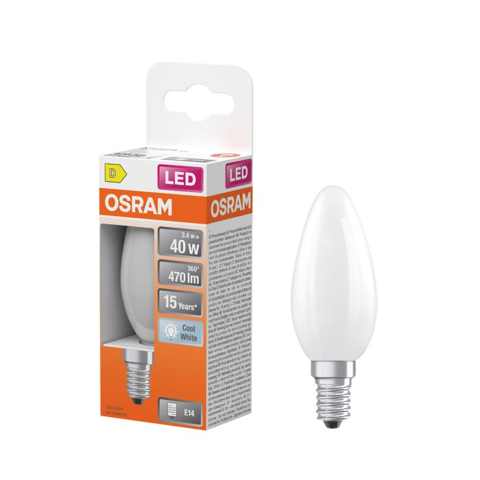 LED-lamppu Osram Star Classic B40 E14 3,4 W 470 lm 4000 K opaali 1 kpl/pkt