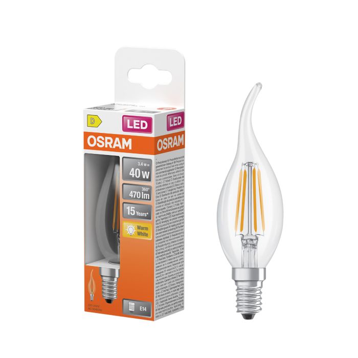 LED-lamppu Osram Star Classic BA40 E14 3,4 W 470 lm 2700 K kirkas 1 kpl/pkt