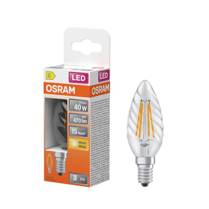 LED-lamppu Osram Star Classic BW40 E14 3,4 W 470 lm 2700 K kirkas 1 kpl/pkt