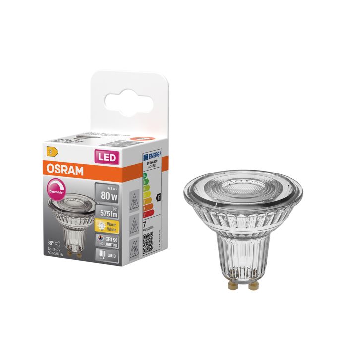 LED-lamppu Osram Superstar Par16 DIM GU10 6,1 W 575 lm 2700 K 36° 1 kpl/pkt