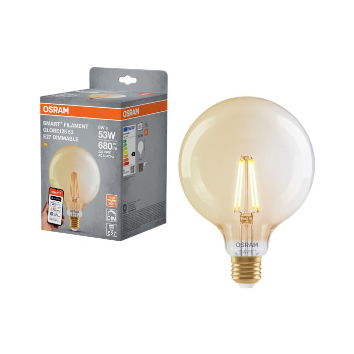 LED-lamppu Osram Smart+ WiFi Globe DIM E27 6 W 680 lm 2400 K 1 kpl/pkt