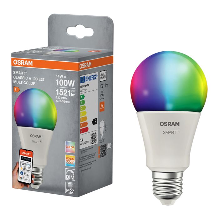 LED-lamppu Osram Smart+ WiFi E27 14 W 1521 lm RGBW 2700–6500 K 1 kpl/pkt