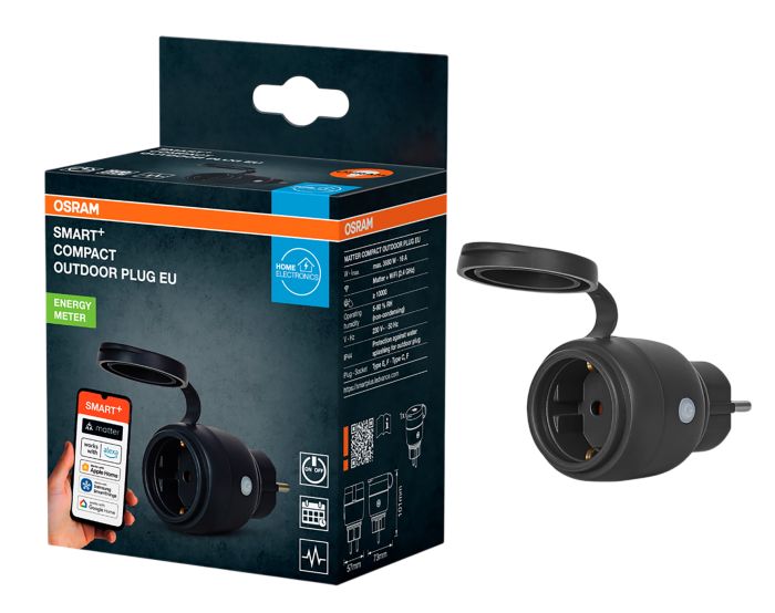 Älypistorasia Osram Smart+ WiFi musta 3680 W/16 A IP44