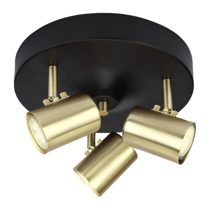 Kattospotti Aneta Balder musta/matta messinki Ø 25 x 14 cm