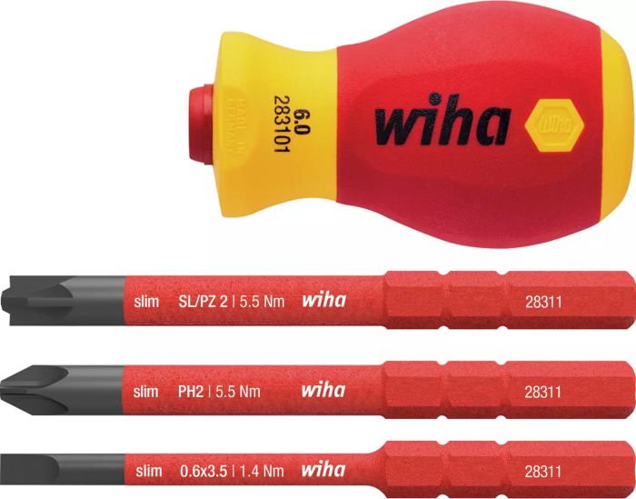 Ruuvauskärkisarja Wiha SlimVario® 4-osainen