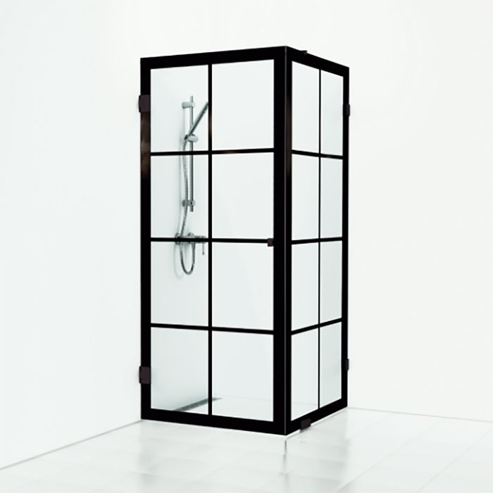 Suihkukulma Svedbergs Rista mattamusta/kirkas 90 x 80 x 200 cm