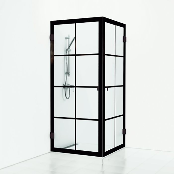 Suihkukulma Svedbergs Rista mattamusta/kirkas 80 x 80 x 200 cm
