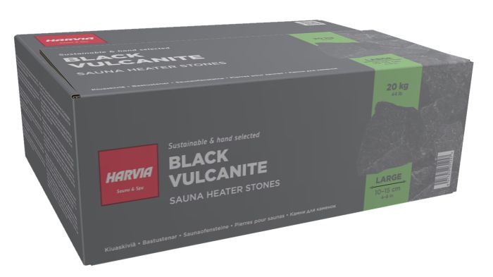 Kiuaskivet Harvia musta vulkaniitti 20 kg Ø 10–15 cm