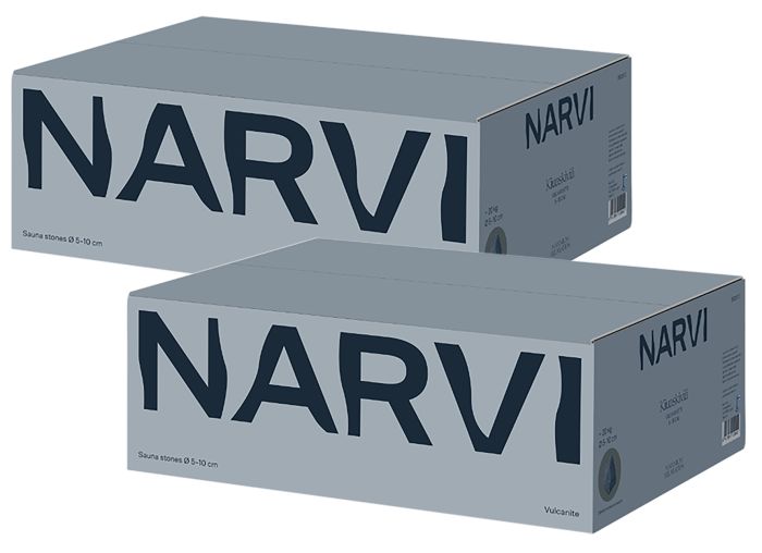 2 kpl Kiuaskivi Narvi Vulkaniitti 20 kg Ø 5-10 cm