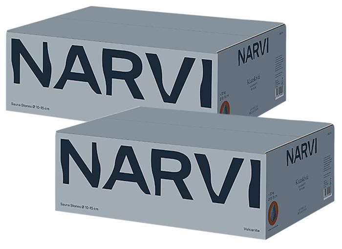 2 kpl Kiuaskivi Narvi Vulkaniitti 20 kg Ø 10-15 cm