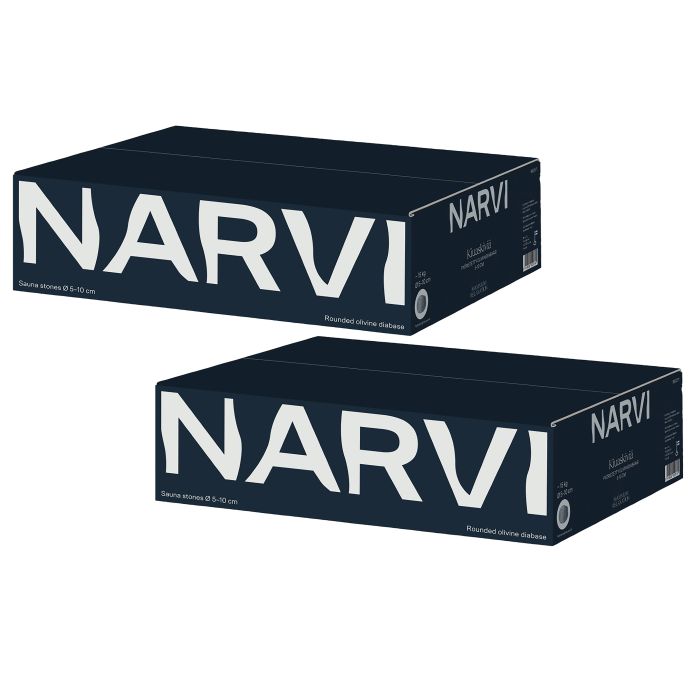 2 kpl Pyöreät Narvin kiuaskivet 15 kg Ø 5-10 cm