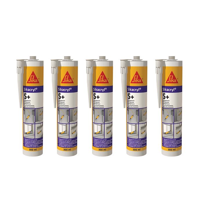 5 kpl Tiivistysmassa Sika Sikacryl S+ valkoinen 300 ml