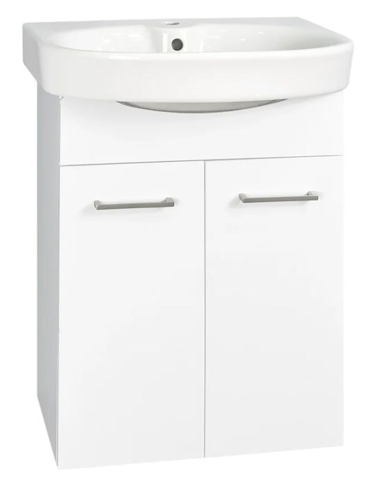 Setti: Allaskaappi Tammiholma Viilu valkoinen 50 cm + Posliiniallastaso Tammiholma ML39G-500 valkoinen 51 cm
