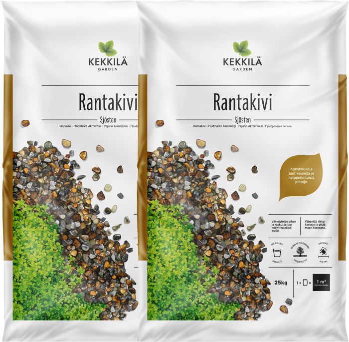 2 kpl koristekivi Kekkilä rantakivi 25 kg