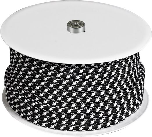 Kangaspäällysteinen kaapeli Halo Design mustavalkoinen 25 m x 0,75 mm