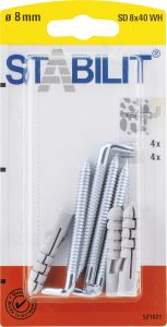 Koukkutulppa Stabilit 8 x 40 mm 4 kpl/pkt