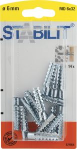 Yleistulppa Stabilit Metalli 6 x 32 mm 14 kpl/pkt
