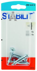 Läpivientitulppa Stabilit Metalli M 4 x 32 mm S 4 kpl/pkt