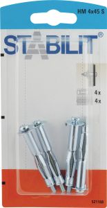Läpivientitulppa Stabilit M 4 x 45 mm S 4 kpl/pkt