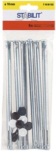 Kaulustulppa Stabilit Metalli 10 x 182 mm 6 kpl/pkt