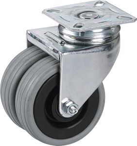 Kaksoispyörä Stabilit Ø 75 x 25 mm, levy 60 x 60 mm