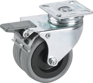 Kaksoispyörä jarrulla Stabilit Ø 75 x 25 mm, levy 60 x 60 mm