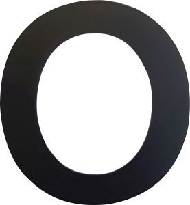 Kirjain Wichelhaus HartPlastic Musta 50 mm O