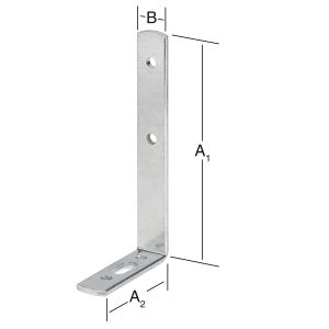 Kulmarauta verhotangolle 120 x 60 x 17 mm sinkitty