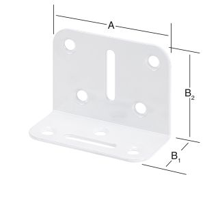 Kulmarauta 70 x 35 x 50 mm valkoinen