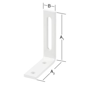 Kulmarauta säädettävä 80 x 65 mm teräs valkoinen