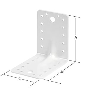 Kulmarauta 90 x 90 x 65 mm teräs valkoinen