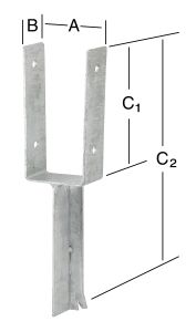 Pilarikenkä 91 x 50 x 200 mm sinkitty