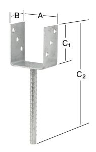Pilarikenkä 121 x 60 x 100 mm sinkitty
