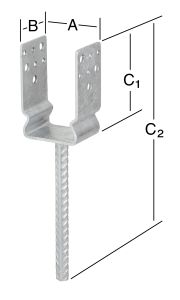 Pilarikenkä 71 x 60 x 125 mm sinkitty