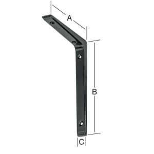 Kulmakannatin Elegant Musta 200 x 300 mm