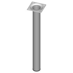 Teräsputkijalka Element System Pyöreä Valkoinen alumiini 300 mm ⌀ 30 mm