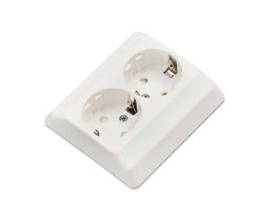 Pistorasia Harju 2-os. IP20 Valkoinen 87 x 90 mm