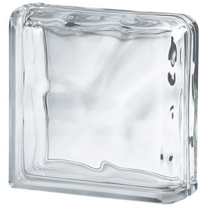 Lasitiili Seves Glassblock Wave Nurkka 19 x 19 x 8 cm