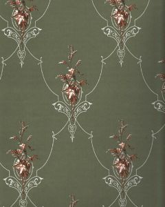 Kuitutapetti Sandudd Isoäidin Aikaan Vihreä Ornamentti