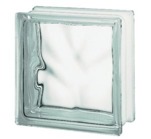 Lasitiili Seves Glassblock Wave Kirkas 19 x 19 x 8 cm