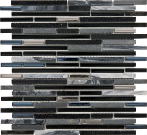 Lasimosaiikki Quartz 30 x 30 cm Musta