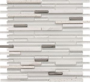 Lasimosaiikki Quartz 30 x 30 cm Valkoinen