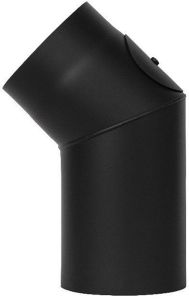 Liiitosputki Aduro musta 45 astetta. 235x165 mm. Puhdistusluukulla.