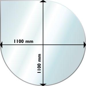 Suojalevy Lattialle Aduro Lasi Pisaranmuotoinen 1100 x 1100 mm