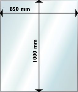 Suojalevy Lattialle Aduro Lasi Suorakaide 850 x 1000 mm