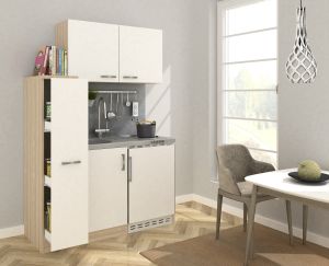 Minikeittiö Respekta 1,3 m valkoinen/ruskea RST