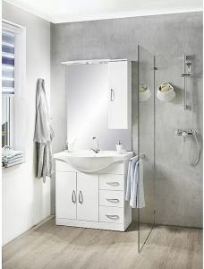 Kalusteryhmä Riva Inka LED-peilillä valkoinen 85 cm