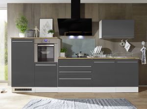 Keittiökokonaisuus Respekta 3,2 m kiiltävä harmaa