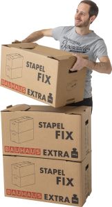 3 kpl Muuttolaatikko BAUHAUS Stapel Fix EXTRA 71 x 36 x 39,5 cm