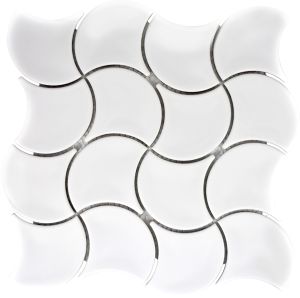 Mosaiikki Wave Valkoinen